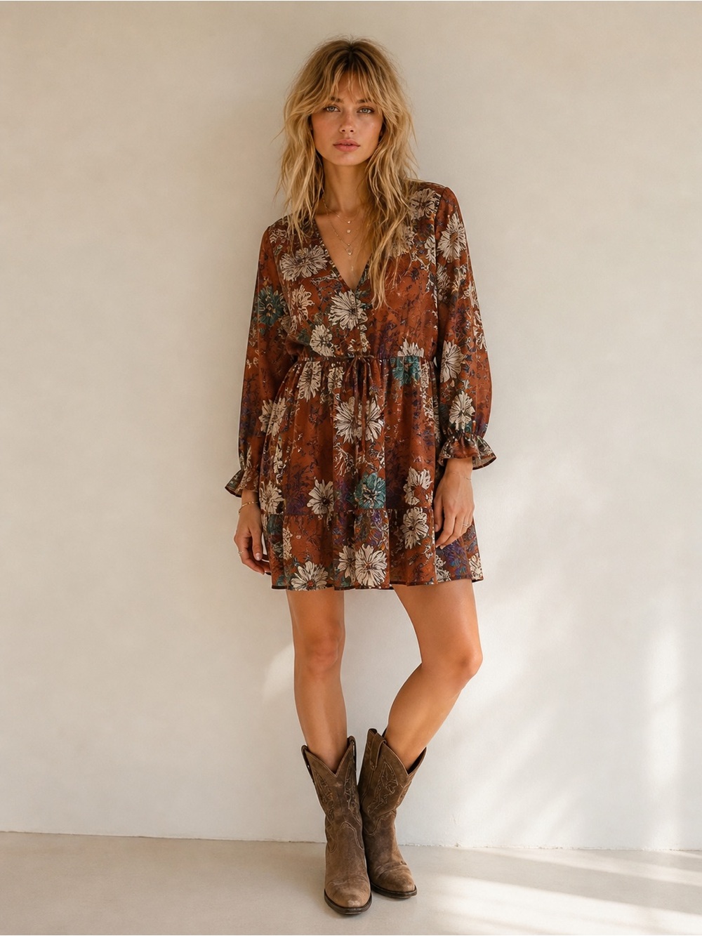 Hemant & Nandita | Sheer Floral Mini Dress | Size 8